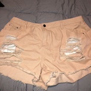 Peach colored shorts